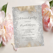 Invitation Silver Sparkle Diamonds Parties scintillant or Ret
