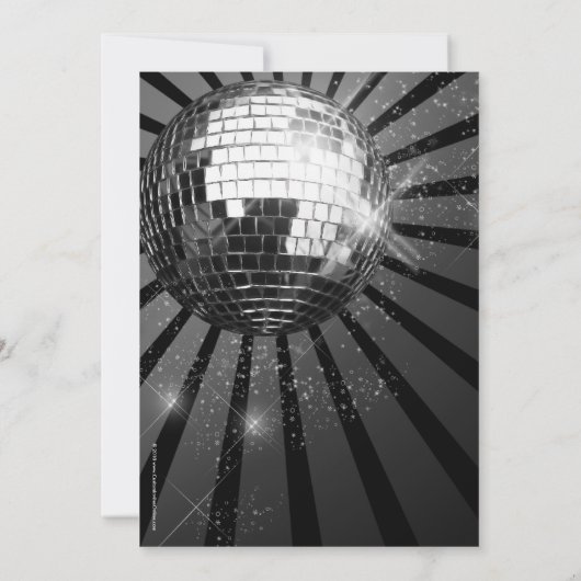 Invitation Silver Sparkle Disco Ball 21ème anniversaire fête (Dos)