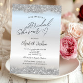 Invitation Silver Sparkle Glitter Bridal Shower