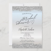 Invitation Silver Sparkle Glitter Bridal Shower (Devant)