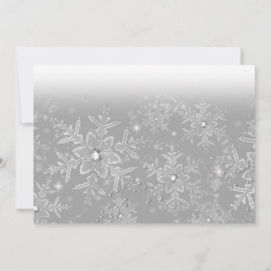 Invitation Silver Sparkle Snowflake Photo Sweet 16 (Dos)