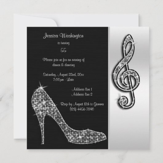 Invitation Silver Stiletto et Treble Cleft 55e anniversaire (Dos)