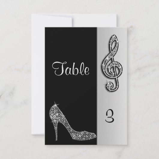 Invitation Silver Stiletto & Treble Clé (Devant)