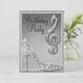 Invitation Silver Stiletto & Treble Clef Anniversaire (Debout devant)