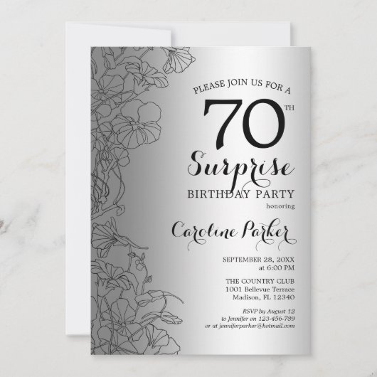 Invitation Silver Surprise 70e anniversaire (Devant)