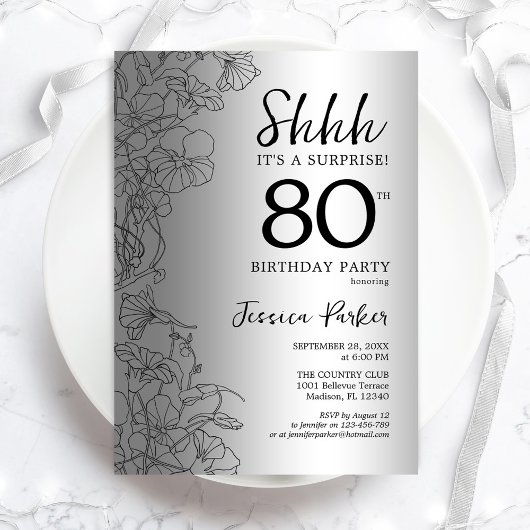 Invitation Silver Surprise 80e anniversaire