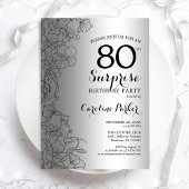 Invitation Silver Surprise 80e fête d'anniversaire