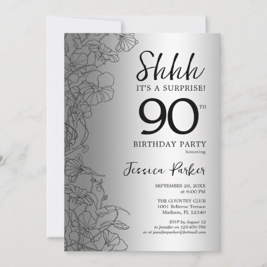 Invitation Silver Surprise 90e anniversaire (Devant)