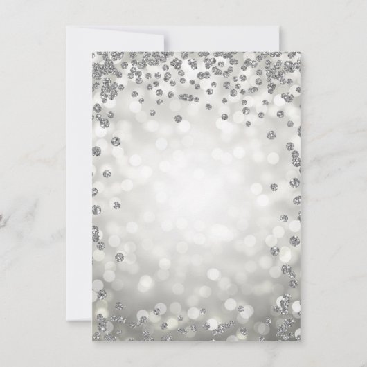 Invitation Silver Sweet 16 Enregistrer La Date Parties scinti (Dos)