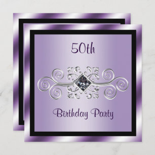 Invitation Silver Swirls & Diamond 50e anniversaire