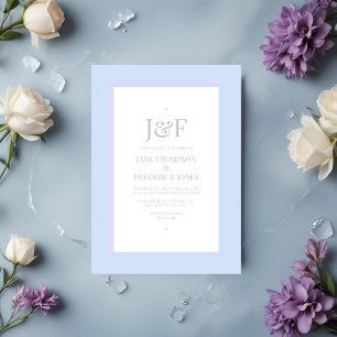 Invitation Silver tendance, bleu Icy et Mariage Lilac