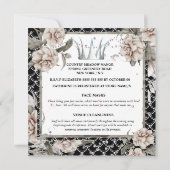 Invitation Silver tiara shabby chic pèse sirène florale (Dos)