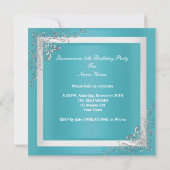 Invitation Silver Turquoise Tiara Quinceanera 15e anniversair (Dos)