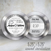 Invitation Silver Vinyl Record Retro 25e anniversaire fête