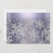 Invitation Silver Violet Étincelle Flocon de neige Sweet Phot (Dos)