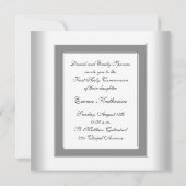 Invitation Silver White Photo Girls 1st Communion (Dos)