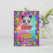 Invitation Silver Wild Fox Fun Festive Anniversaire invitatio (Debout devant)