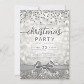 Invitation Silver Winter Glam Company Xmas Ribbon (Devant)