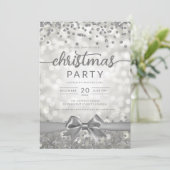Invitation Silver Winter Glam Company Xmas Ribbon (Debout devant)