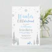 Invitation Silver Winter onederland 1er anniversaire garçon (Debout devant)
