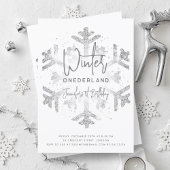 Invitation Silver Winter ONEDERLAND 1er anniversaire Parties 