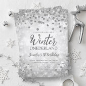 Invitation Silver Winter ONEDERLAND Parties scintillant 1er a