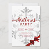 Invitation Silver Winter Parties scintillant Snow Company Noë (Devant)