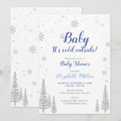 Invitation Silver Winter Wonderland - Boy Baby shower Invitat (Devant / Derrière)