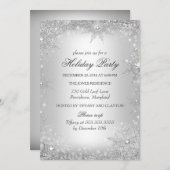 Invitation Silver Winter Wonderland Fête de Noël (Devant / Derrière)