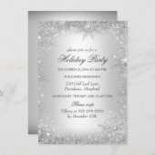 Invitation Silver Winter Wonderland Fête de Noël (Devant / Derrière)
