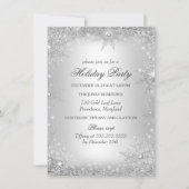 Invitation Silver Winter Wonderland Fête de Noël (Devant)