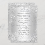 Invitation Silver Winter Wonderland Sweet 16 Tiara<br><div class="desc">Silver Sweet 16 Invitation Anniversaire. Jolie conception de flocon de neige et de tiara. Remarque : Toutes les images plates,  Ils n'ont pas de vrais bijoux!</div>