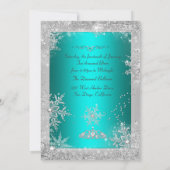 Invitation Silver Winter Wonderland turquoise doux 16 Invitat (Dos)