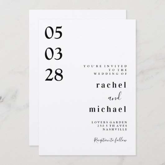 Invitation simple (Devant / Derrière)