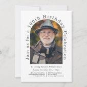 Invitation Simple 100e fête d'anniversaire avec 2 photos (Devant)