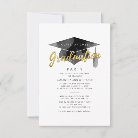 Invitation Simple 2025 Grad Minimalist Graduation Party (Devant)