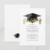 Invitation Simple 2025 Grad Minimalist Graduation Party (Devant / Derrière)