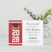Invitation Simple 2025 Graduation Party Red (Debout devant)