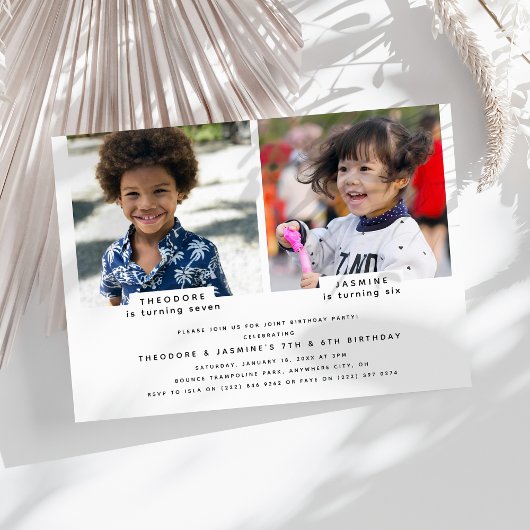 Invitation Simple 2 Photo Anniversaire Commun