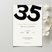 Invitation Simple 35th Birthday Invitation: Minimal Style