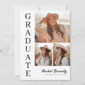Invitation Simple 3 Photo Graduation Party (Devant)