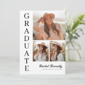Invitation Simple 3 Photo Graduation Party (Debout devant)