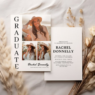 Invitation Simple 3 Photo Graduation Party