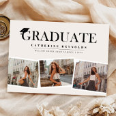 Invitation Simple 3 photos Graduation moderne