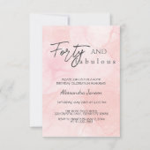 Invitation Simple 40 & Fabuleux Rose Gold 40e anniversaire (Devant)