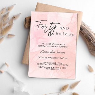 Invitation Simple 40 & Fabuleux Rose Gold 40e anniversaire