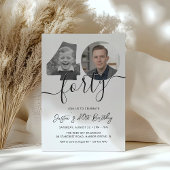 Invitation Simple 40th Birthday Photo 