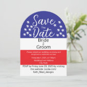 Invitation Simple 4 juillet Mariage campagnard patriotique (Debout devant)