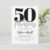 Invitation Simple 50 and Fabulous Script 50th Birthday Party (Debout devant)