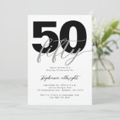 Invitation Simple 50 et Fabuleux Script Fête d'anniversaire 5 (Debout devant)